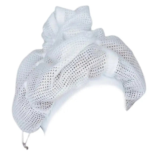 Adjustable Net Plopping Cap for Curly Hair | White