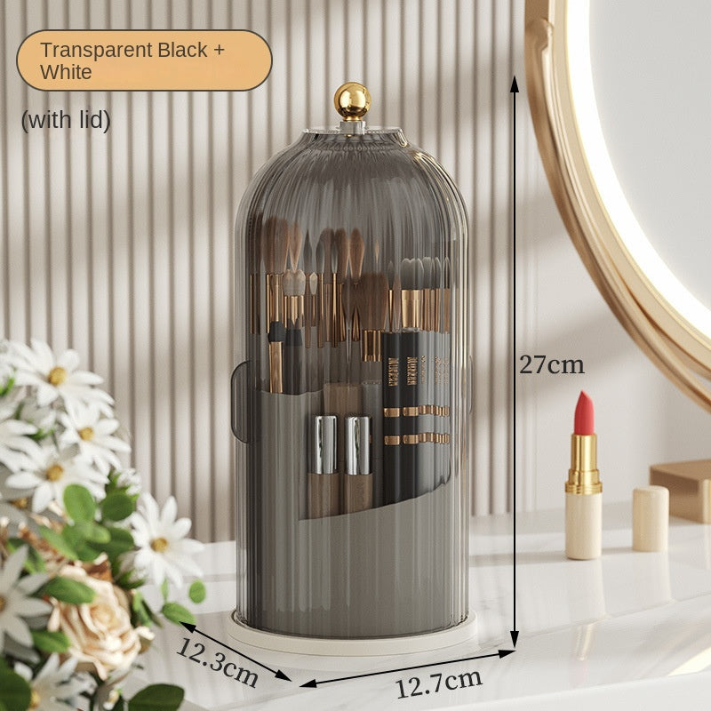 Rotating Makeup Brush Organizer | Dust-Cover Design
