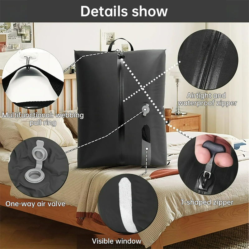 Travel vacuum compression bags and pump — product gallery image 12