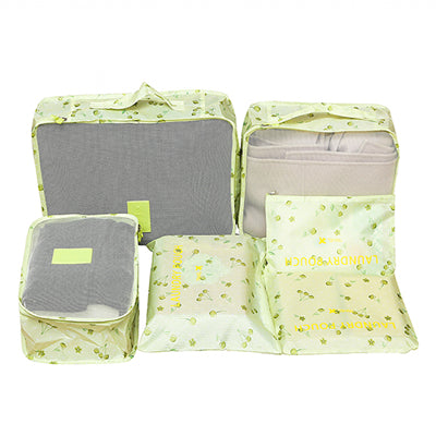 6-Piece Travel Packing Organizer Set | Patterns & Solid Colours