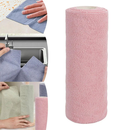 20-Sheet Reusable Microfiber Cleaning Cloth Roll