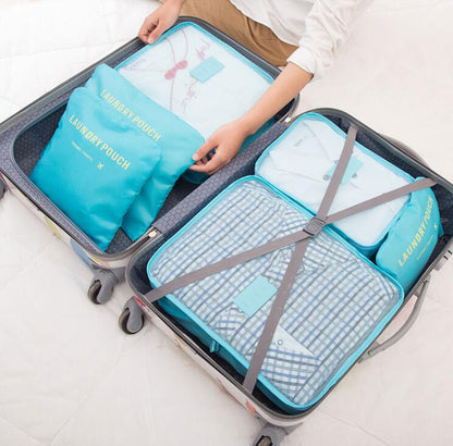 6-Piece Travel Packing Organizer Set | Patterns & Solid Colours