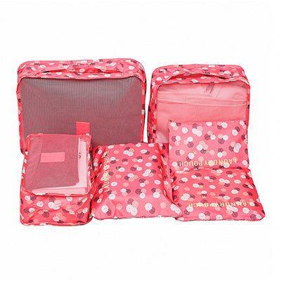 6-Piece Travel Packing Organizer Set | Patterns & Solid Colours