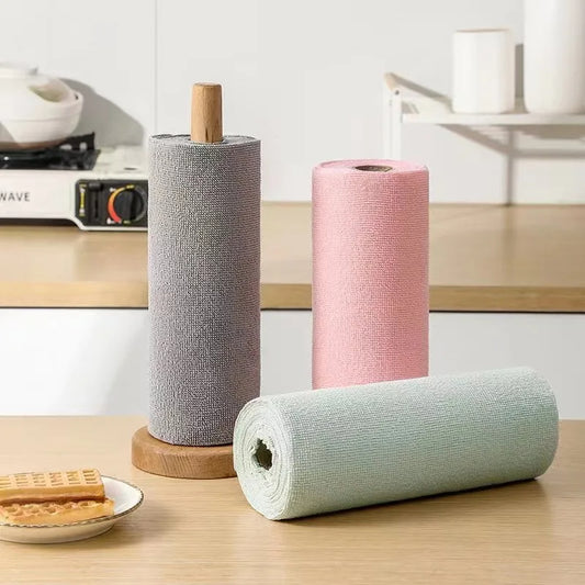 20-Sheet Reusable Microfiber Cleaning Cloth Roll