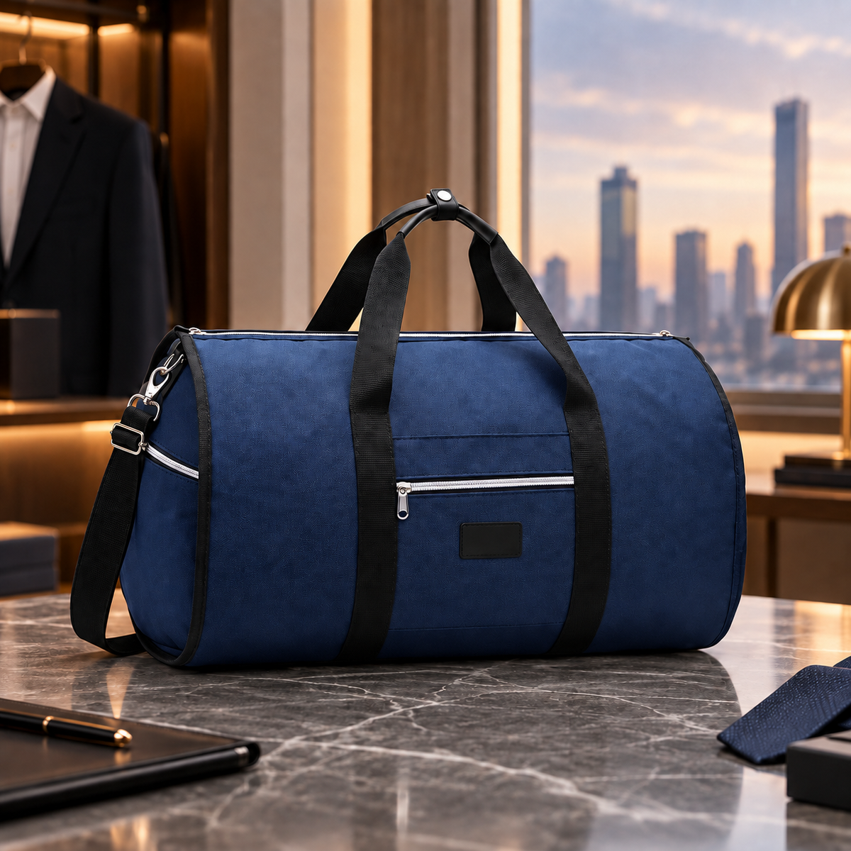 2-in-1 Travel Garment Duffel Bag - Blue variant