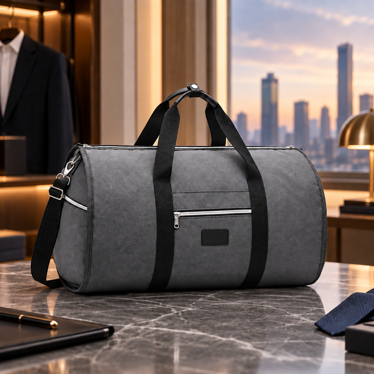 2-in-1 Travel Garment Duffel Bag - Gray variant