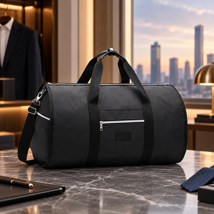 2-in-1 travel garment duffel bag - black - business travel main image