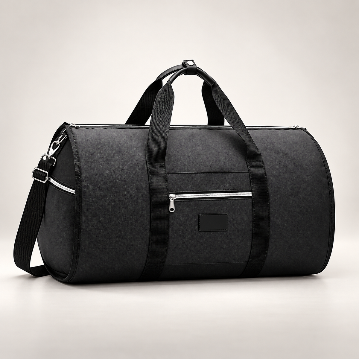 2-in-1 travel garment duffel bag - black - studio product view
