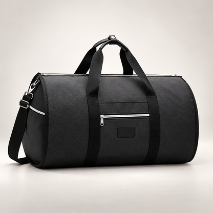2-in-1 travel garment duffel bag - black - studio product view