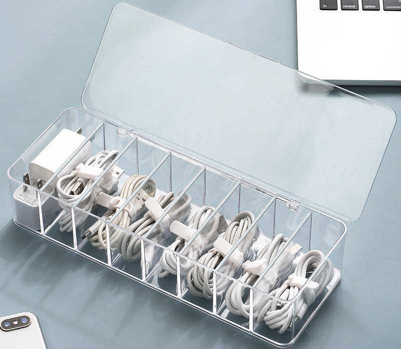 Desktop Cable Storage | 7/8-Compartment Box or 10 Straps