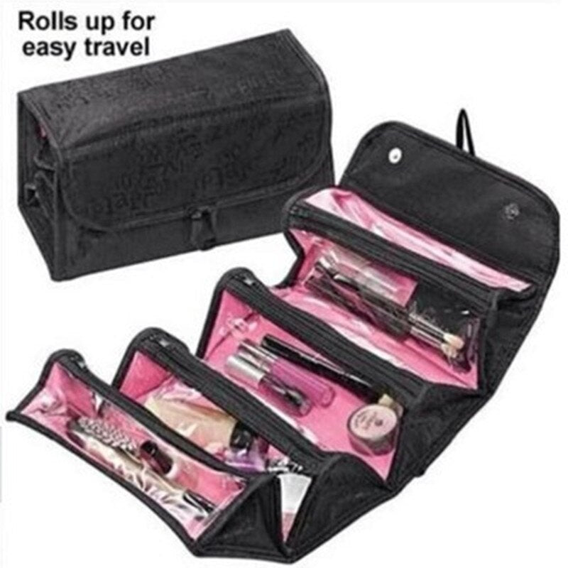 Foldable black travel cosmetic organizer — gallery photo 3 of 7