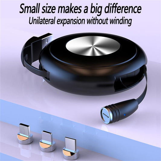 Retractable 3-in-1 Magnetic Charging Cable | 80 cm
