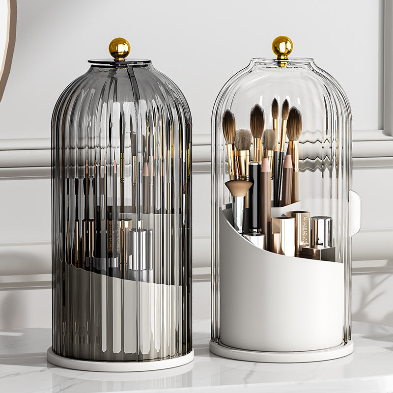 Rotating Makeup Brush Organizer | Dust-Cover Design