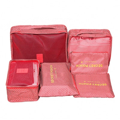 6-Piece Travel Packing Organizer Set | Patterns & Solid Colours