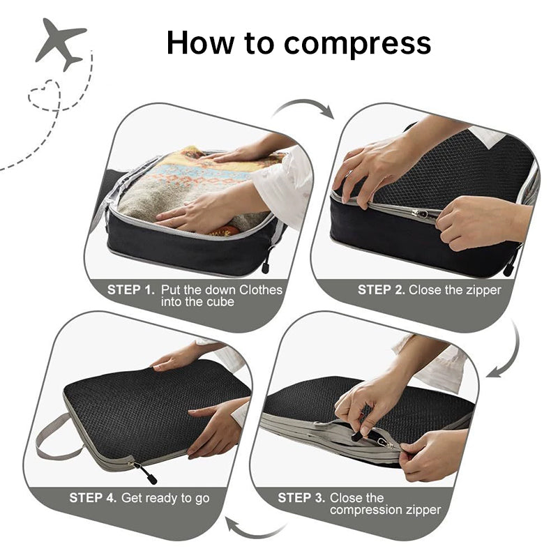 Compression Packing Cubes | Individual Sizes & 3-Piece Set