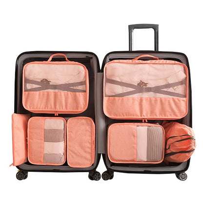 7-Piece Travel Packing Organizer Set | Solid Colours