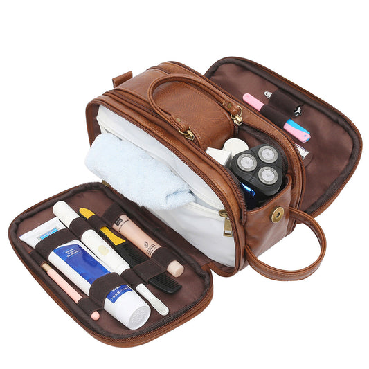 Men's PU leather travel toiletry bag — product gallery image 1