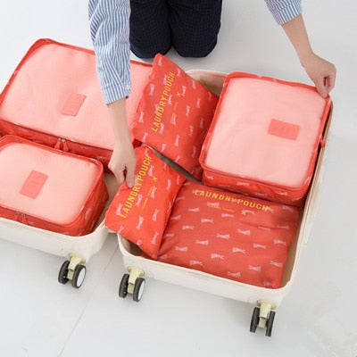 6-Piece Travel Packing Organizer Set | Patterns & Solid Colours
