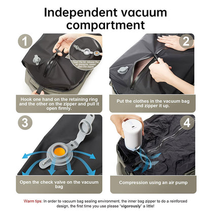 Vacuum compression travel backpack — product gallery image 15