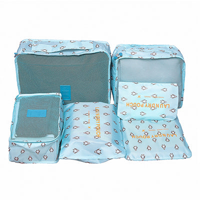 6-Piece Travel Packing Organizer Set | Patterns & Solid Colours