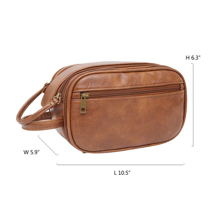 Men's PU leather travel toiletry bag — product gallery image 5