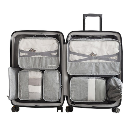 7-Piece Travel Packing Organizer Set | Solid Colours