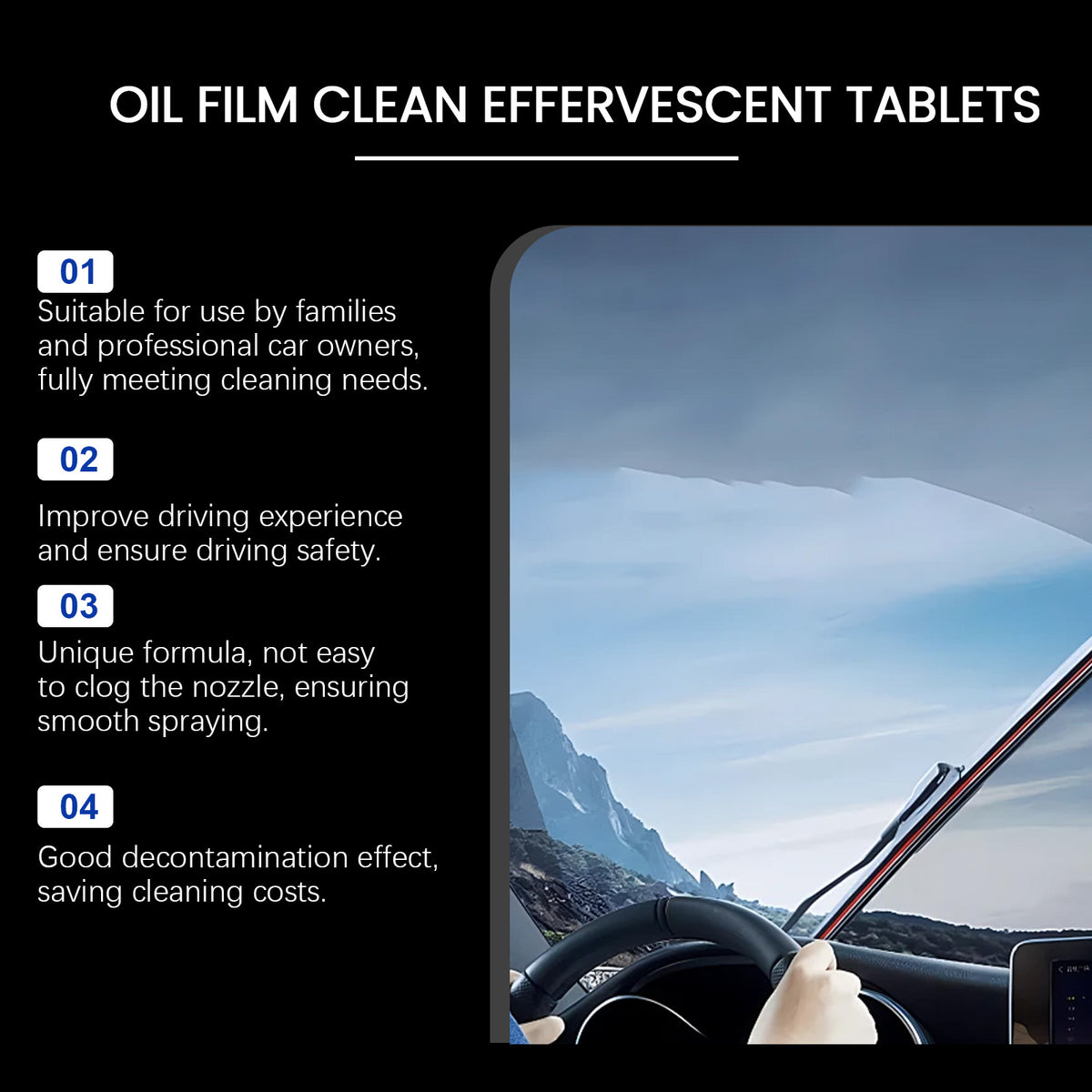 Automotive Windshield Oil-Film Cleaning Tablets
