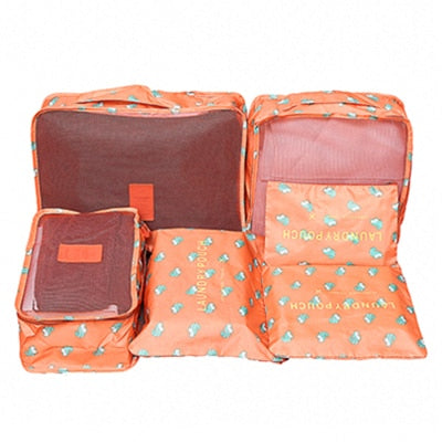 6-Piece Travel Packing Organizer Set | Patterns & Solid Colours
