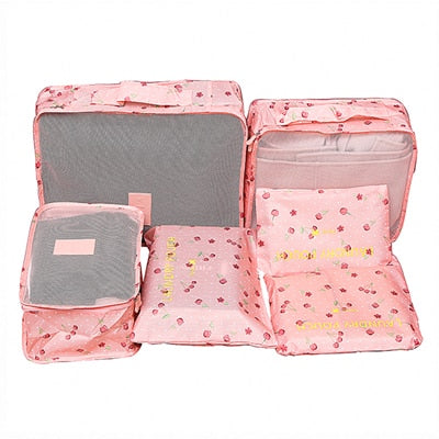6-Piece Travel Packing Organizer Set | Patterns & Solid Colours