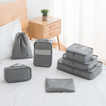 7-Piece Travel Packing Organizer Set | Solid Colours