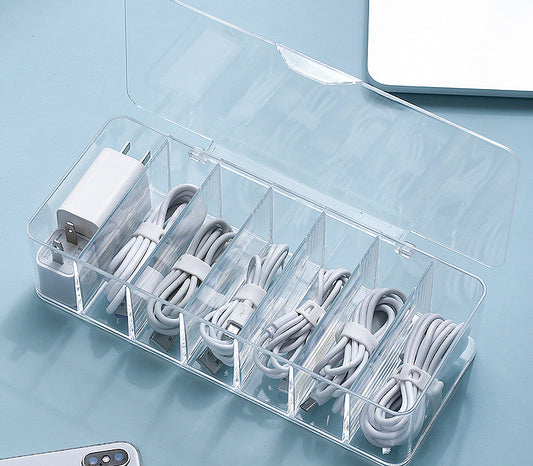 Desktop Cable Storage | 7/8-Compartment Box or 10 Straps
