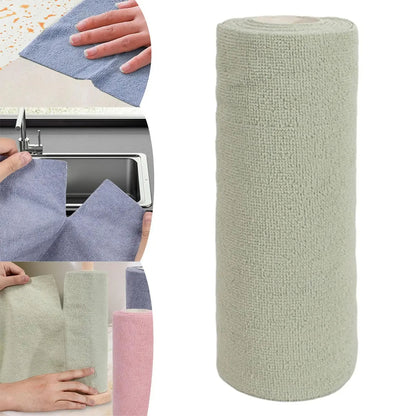 20-Sheet Reusable Microfiber Cleaning Cloth Roll