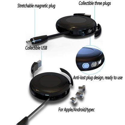 Retractable 3-in-1 Magnetic Charging Cable | 80 cm