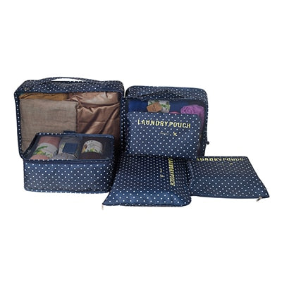 6-Piece Travel Packing Organizer Set | Patterns & Solid Colours