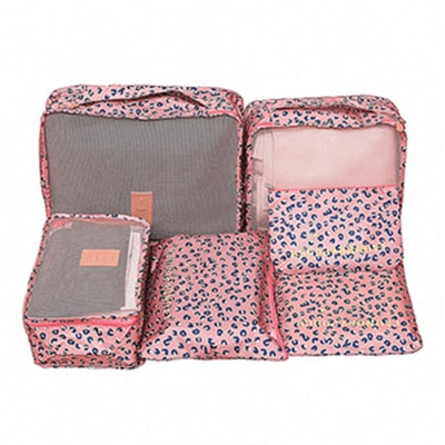 6-Piece Travel Packing Organizer Set | Patterns & Solid Colours