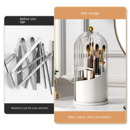 Rotating Makeup Brush Organizer | Dust-Cover Design
