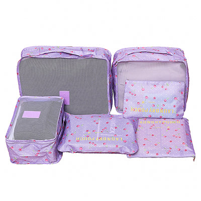 6-Piece Travel Packing Organizer Set | Patterns & Solid Colours