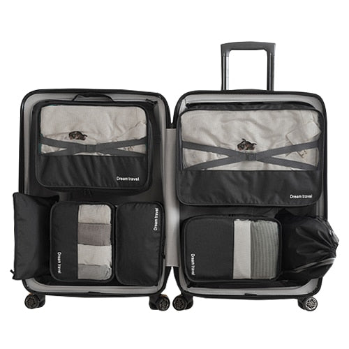 7-Piece Travel Packing Organizer Set | Solid Colours