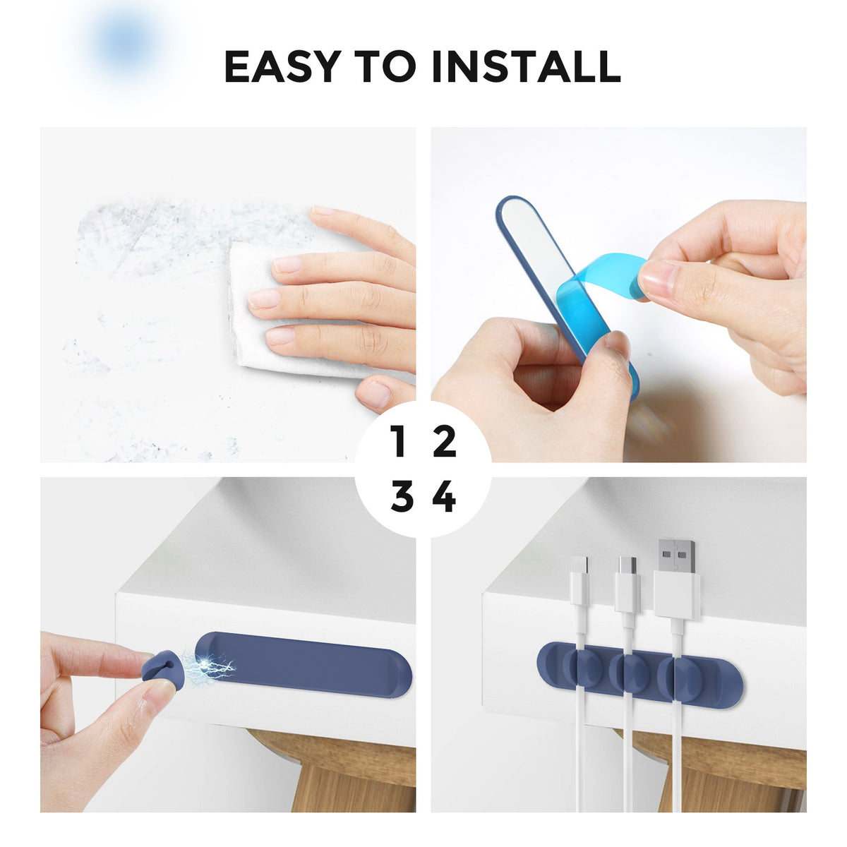 Magnetic Silicone Cable Organizer | Desktop Cable Holder
