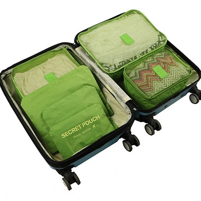 6-Piece Travel Packing Organizer Set | Patterns & Solid Colours