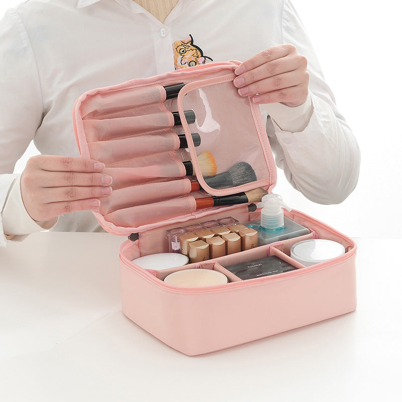 Square travel cosmetic storage bag — main product photo