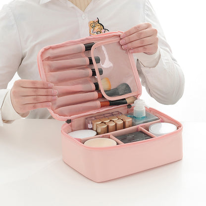 Square travel cosmetic storage bag — main product photo