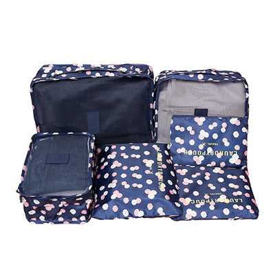 6-Piece Travel Packing Organizer Set | Patterns & Solid Colours