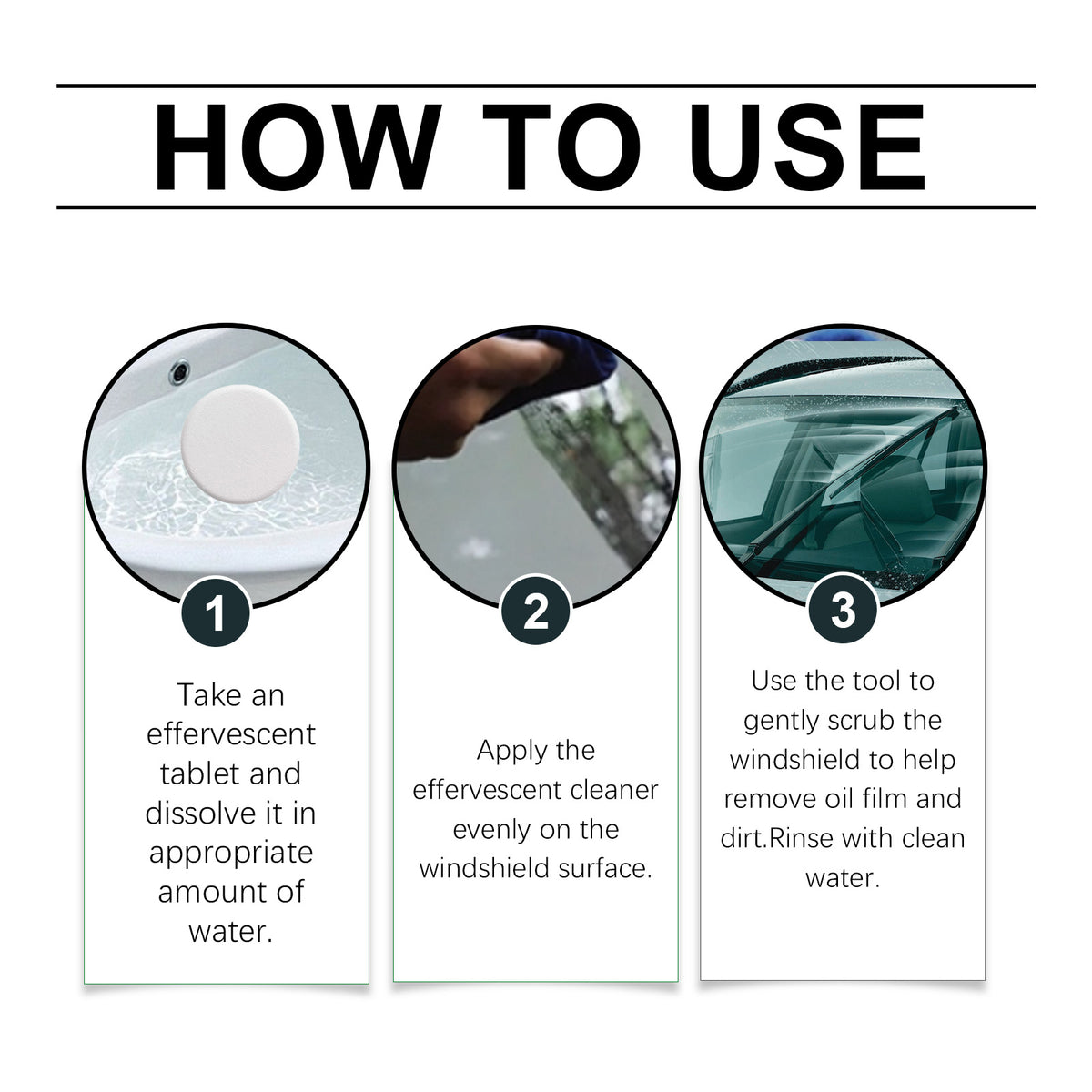 Automotive Windshield Oil-Film Cleaning Tablets