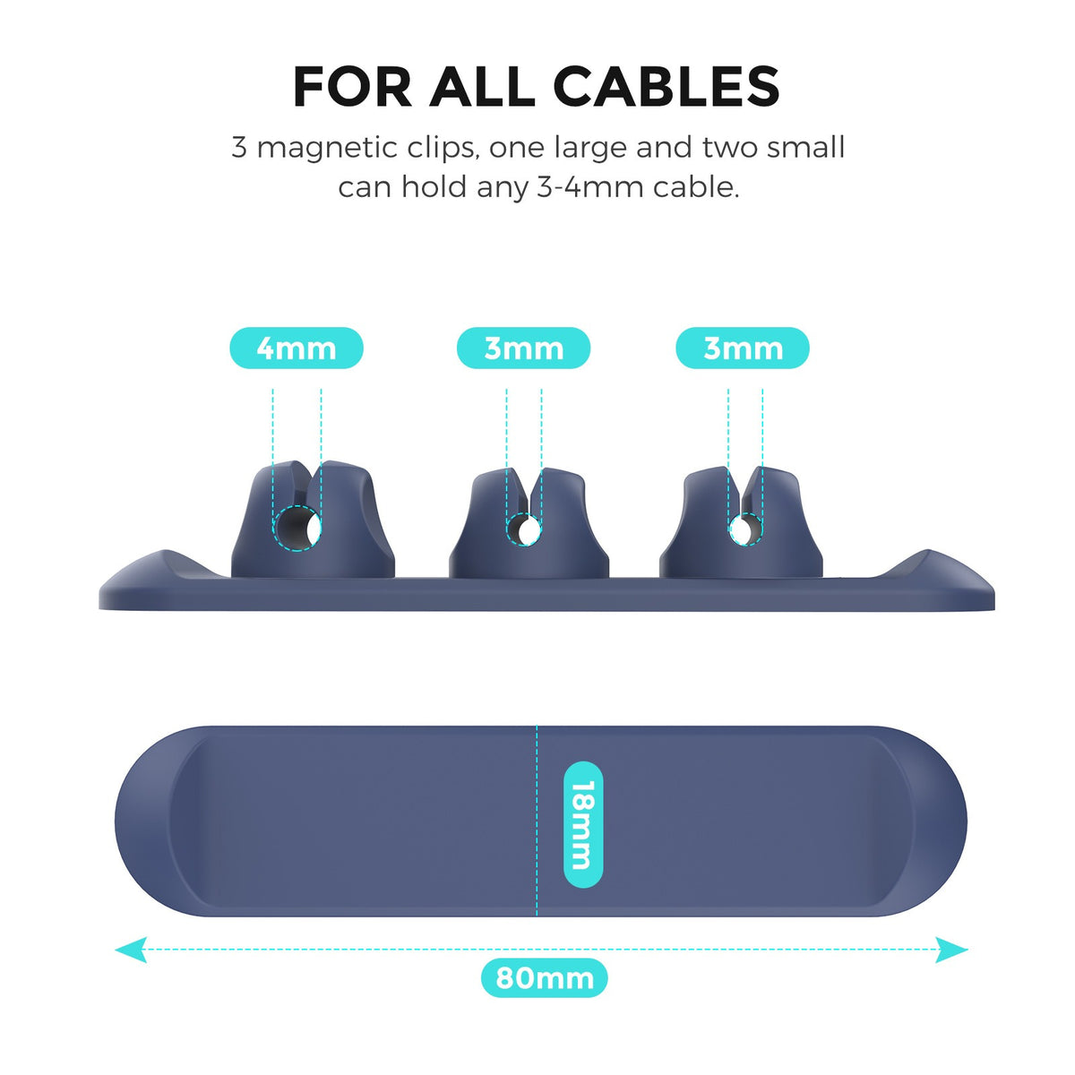 Magnetic Silicone Cable Organizer | Desktop Cable Holder