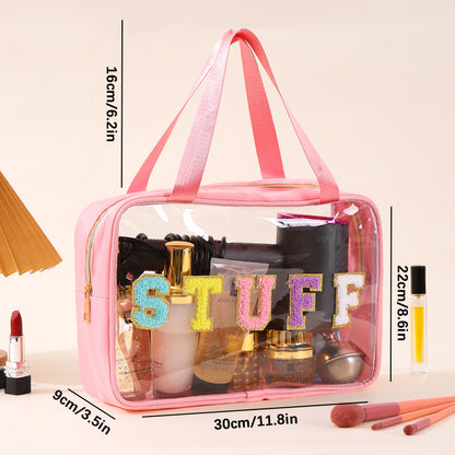 Clear pink travel cosmetic bag — product gallery photo 6 of 10