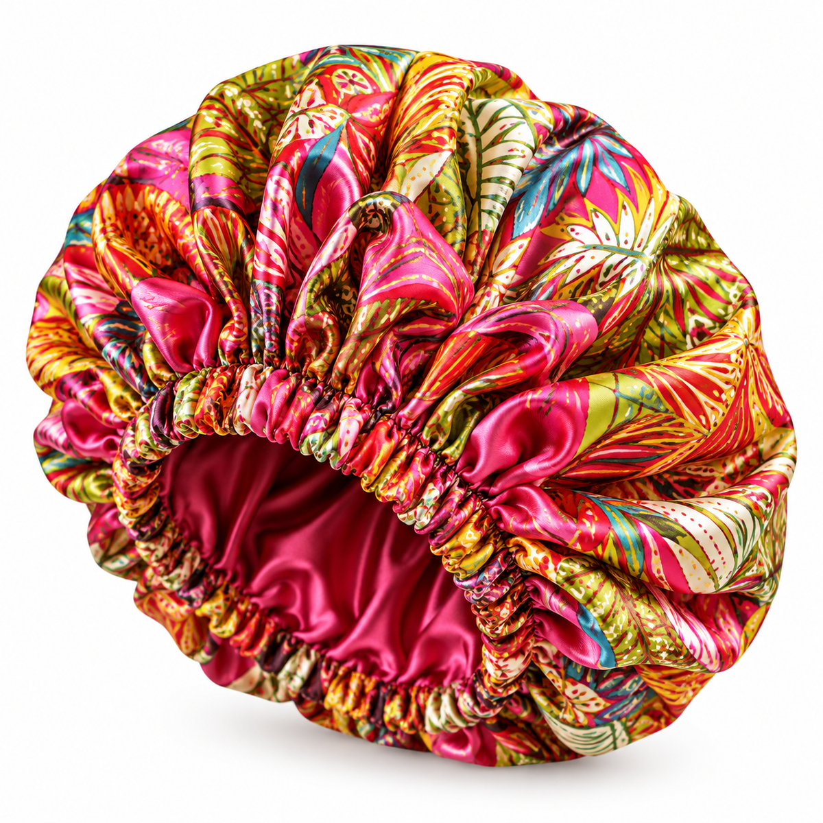 AI-generated illustrative studio photo; bonnet print is not an exact supplier variant